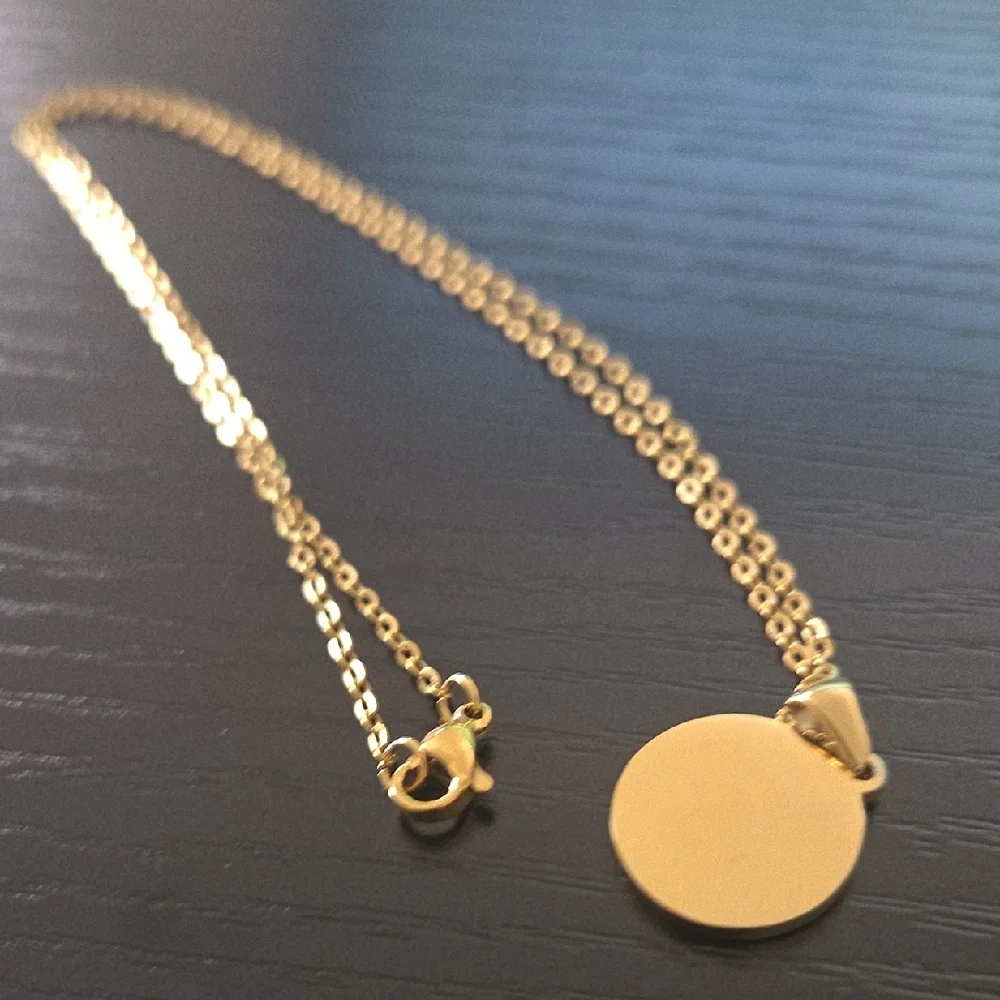 18K Gold Plated Stainless Steel Initial Pendant Necklace